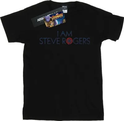 Produktbild von Marvel - "Avengers Infinity War I Am Steve Rogers" T-Shirt für Herren BI12666 (4XL) (Schwarz)