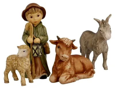 Produktbild von Weihnachtskrippe mit Krippentieren und Hirte - Set