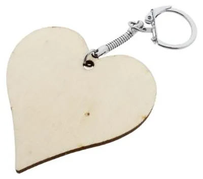 Produktbild von Creativ Company Holz-Schlüsselanhänger Herz 6 cm 12 Stück DIY Bastelset