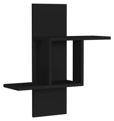 Image de Étagère murale Rangement en Panneau Mélaminé Anthracite 64 x 70 x 20 cm Épaisseur 18 mm Style Scandinave