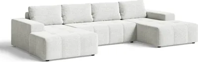 Produktbild von Ecksofa in U Form - Mit Schlaffunktion und Bettkasten - 336x76x155 cm - Hellgrau - Polstermöbel - Couchgarnitur - Schlafsofa - ORION