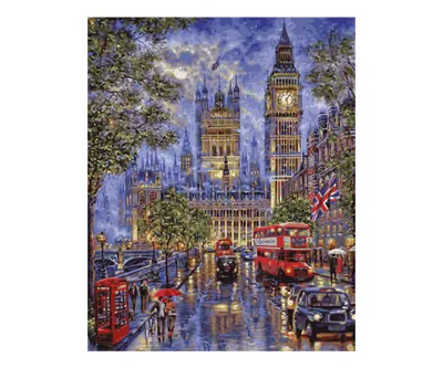 Immagine prodotto di Pittura per numeri - Luna piena su Londra