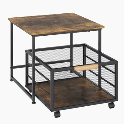 Produktbild von Kleiner Kühlschrankständer Mit Stauraum Schublade Korb Für Mini Kühlschrank Mit Stahlrahmen Und 4 Rollen Küchen Organizer Schwarz