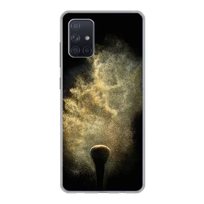 Produktbild von MuchoWow® Handyhülle Schutzhülle Hülle für Samsung Galaxy A51 Goldpulver auf schwarzem Hintergrund Silikon Softcase Handy Hülle - Schutzabdeckung