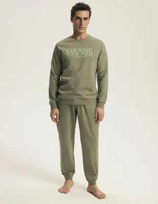 Produktbild von Herren Schlafanzug Henderson klassischer Schnitt 100% Baumwolle khaki XXL