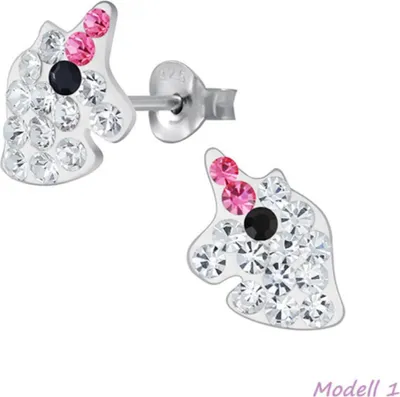 Produktbild von Einhorn Ohrstecker Silber Kinder Ohrringe  Modell 1
