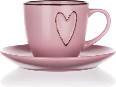 Obrázok produktu pre šálka + podšálka 260ml HEART ROSE keramika