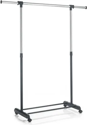 A product shot of a rolling garment rack.