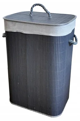 Produktbild von Ekspand | Wäschekorb - Grau - 72 L - Bambusmaterial - 40 x 30 x 60 cm