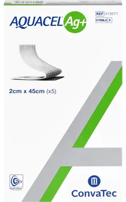 Obrázok produktu pre Aquacel Ag+ 2x45 cm Tamponaden 5 St