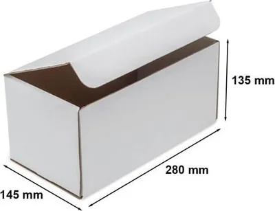 Obrázok produktu pre Kartónová výsekovka Kartón Kartón 280x145x135mm F421 Biela Veľkosť balíka B