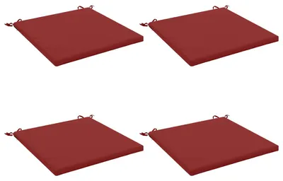 Imagen del producto de Cojines para asiento, juego de 4 unidades, 100% poliéster, color burdeos