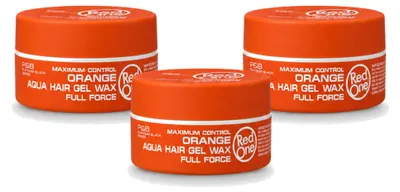 Image de 3 pots de cire capillaire Orange Aqua de Red One - Fixation forte et brillance - 150 ml - Pack avantageux - 3 pièces