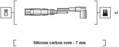 Produktbild von MAGNETI MARELLI 941318111163 Zündkabelsatz Zündleitungssatz für VW Golf IV Schrägheck (1J1) GOLF VI (5K1) Golf V Schrägheck (1K1) TOURAN (1T1, 1T2)
