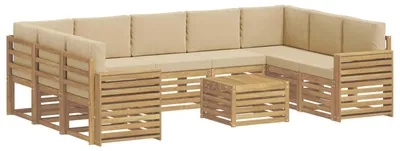 Immagine prodotto di Set di divani da esterno, 10 pezzi, colore beige, dimensioni 59 x 59 x 37 cm