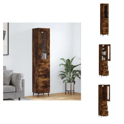 Produktbild von vidaXL Highboard Räuchereiche 34,5x34x180 cm Holzwerkstoff -  Sideboards