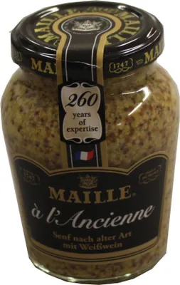 Zdjęcie produktu dla Musztarda Maille w tradycyjnym stylu z białym winem, ziarnista, klasyczna, 200 ml