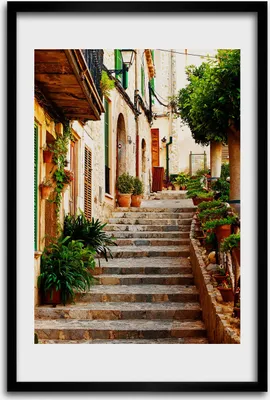 Produktbild von Bild - Bilderrahmen - 40 cm x 60 cm - MDF - Rahmen - Wandkunst - Straßen in Spanien