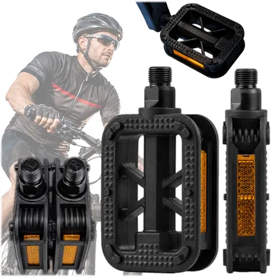 Produktbild von KRUMAD Fahrradpedale MTB, Flat Pedale Fahrrad rutschfest mit Reflektoren, 2er Set, Bike Pedale für MTB, Gravel & Citybike, KI-generiertes Bild