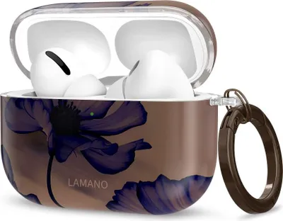 Produktbild von Schutzhülle für Apple AirPods Pro 1 / 2, Tech-Protect Lamano, Braun mit Blumen