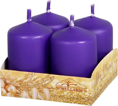 Image de Bougie de l'Avent Nohel Garden mat d4x6cm 4pcs