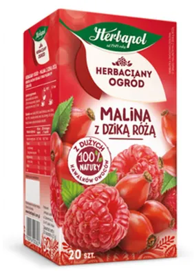 Image de Herbapol Framboise Cynorrhodon Thé 20 sachets de thé - Infusion de fruits Mélange de tisanes
