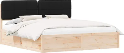 Obrázok produktu pre Rám postele s čalúneným čelom Čierna 180 x 200 cm