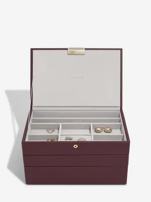 Productafbeelding van STACKERS BORDEAUX - Sieradendoos - Juwelendoos - Sieradenhouder - Sieraden Organizer