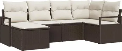 Image de Ensemble de Canapés 6 pcs Marron polyrotin