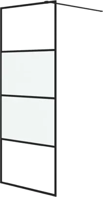 Produktbild von vidaXL Duschwand für Walk-In Dusche Schwarz 80x195 cm ESG Halbmattiert