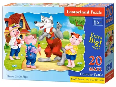 Produktbild von CASTORLAND Puzzle Drei kleine Schweinchen MAXI 20 Teile
