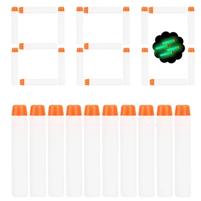 Zdjęcie produktu dla 880 strzałek do Nerf Elite 2.0, pociski uzupełniające do strzałek 7,2 cm, zapasowe strzałki z amunicją piankową do Nerf Hasbro Fortnite, kolor: biały / fluorescencyjny