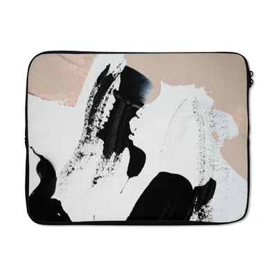 Produktbild von MuchoWow® Laptop Hülle 15 Zoll Schwarz - Abstrakt - Design Laptoptasche - Laptoptasche - Sleeve - Rundum-Schutz