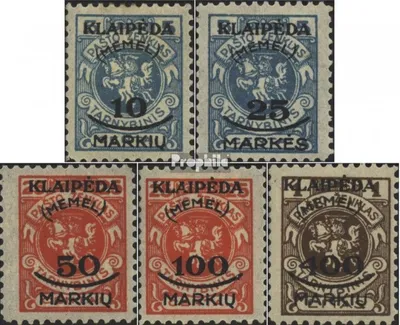 Produktbild von Briefmarken Memelgebiet 1922 Mi 124-128 (kompl.Ausg.) mit Falz Klaipeda