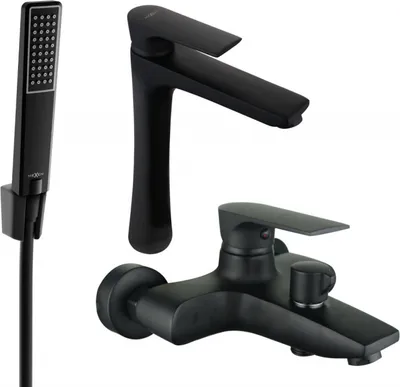 Produktbild von Mexen Axel R72 Badewannenset, Schwarz - 73813R72-70
