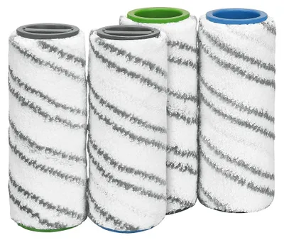 Productafbeelding van 4 vervangende rollen voor draadloze vloerreiniger, microvezel, wasbaar