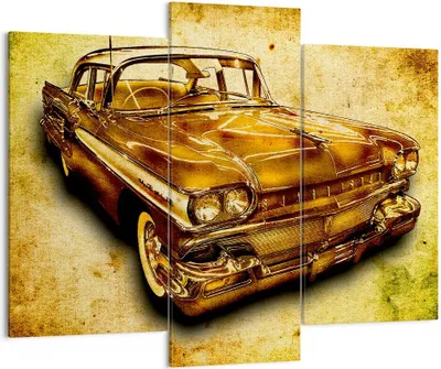 Produktbild von Bild auf Leinwand - Leinwandbild - Auto klassisch Limousine Geschwindigkeit - 130x100cm - Wand Bild - Wanddeko - Leinwanddruck - Bilder - Kunstdruck - Leinwand bilder - Wandkunst - CB130x100-0526