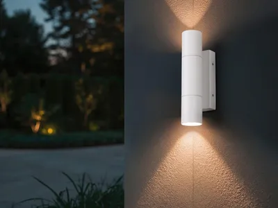 Produktbild von LED Außenwandleuchte Up Down Weiß - Hauswand und Fassadenbeleuchtung, Höhe 23cm