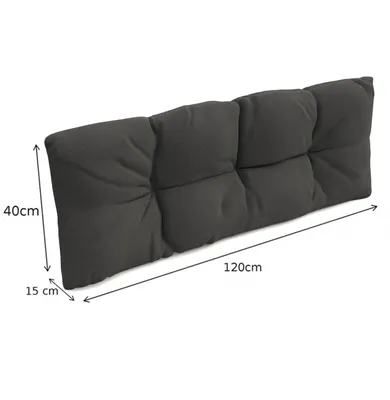 Immagine prodotto di POKAR Cuscino per pallet con bella trapuntatura Cuscino per divano a pallet, Dimensioni: cuscino per lo schienale 120 x 40, Colore: antracite