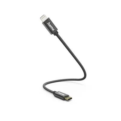Obrázok produktu pre Hama 00201601, 0,2 m, Lightning, USB C, Samec, Samec, Čierna