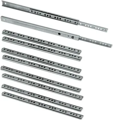 Image de Guides de roulement, avec roulements à billes, 17 x 182 mm, pour montage partiel, galvanisés, 5 pièces