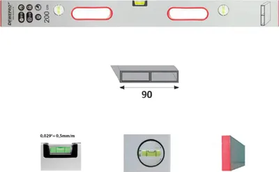 Produktbild von DEWEPRO Alu Richtlatte Setzlatte - 3 Libellen - 2 Handgriffe 150cm 1,5m
