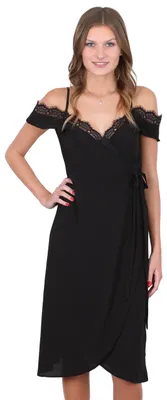 Produktbild von John Zack Schwarzes Midikleid zum Hineinschlüpfen S