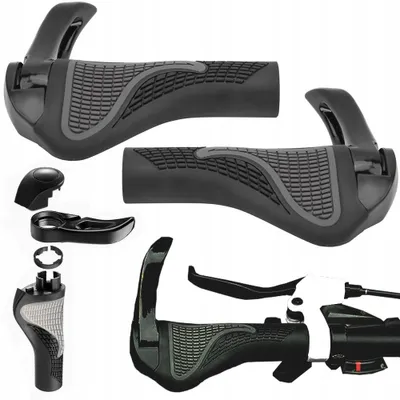 Produktbild von Ergonomische Fahrradgriffe Schwarz Gummi Mit Hörnern