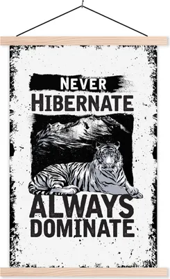 Produktbild von MuchoWow® Textilposter Jahrgang - Tiger - Design 40x60 cm mit holzfarbenen Rahmen - Poster
