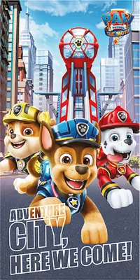 Produktbild von Nickelodeon Paw Patrol "Adventure City, Here we come!" Kinder Handtuch, Strandtuch, Badetuch, Marshall Chase Rubble 70 x 140 cm, 100% Baumwolle