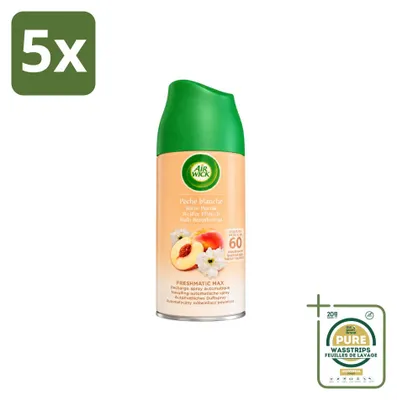 Productafbeelding van 5 x Air Wick Freshmatic navulling - Witte perzik - 250 ml - Voordeelverpakking - 5 stuks