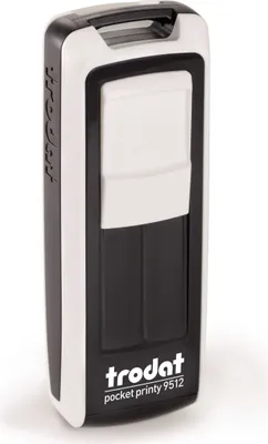 Produktbild von Pocket-Printy trodat 9512, 5zeilig, Gehäuseweiss, Kissen schwarz