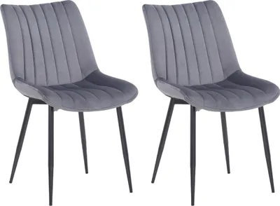 Produktbild von 2er Set Stühle HLO-CP31 Samt  grau