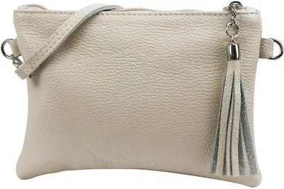 Immagine prodotto di Borsa a mano in vera pelle, piccola, beige, 22x15 cm, Anny G248